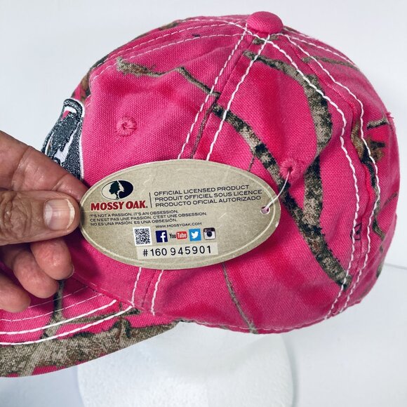 Mossy Oak Women's Pink Camo Baseball Cap Hat, Adjustable Back Strap, New w Tags - Picture 4 of 7